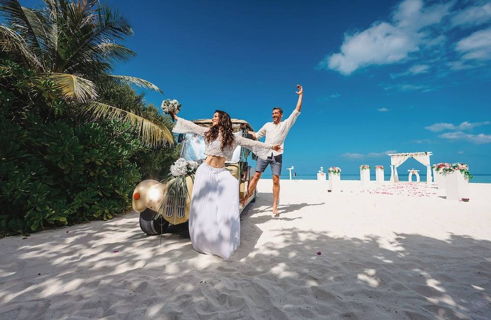 Outdoor wedding area