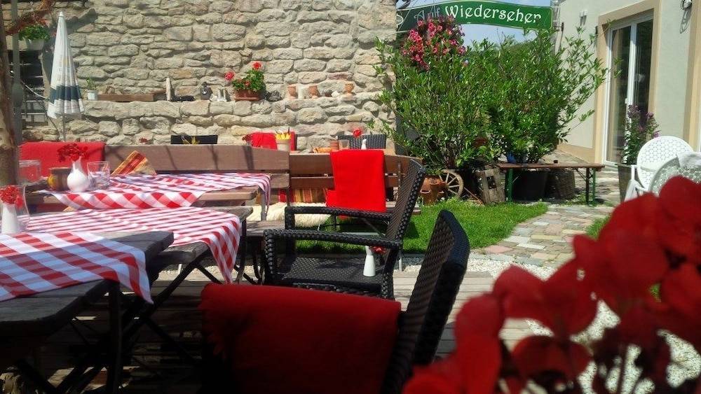 Outdoor banquet area