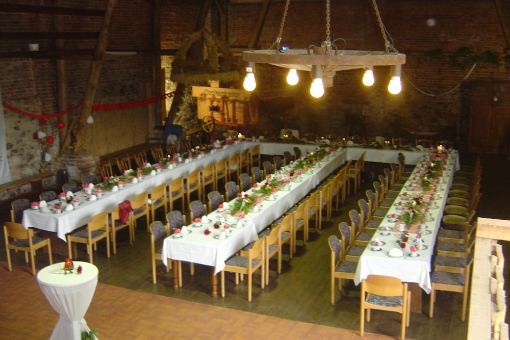 Outdoor banquet area