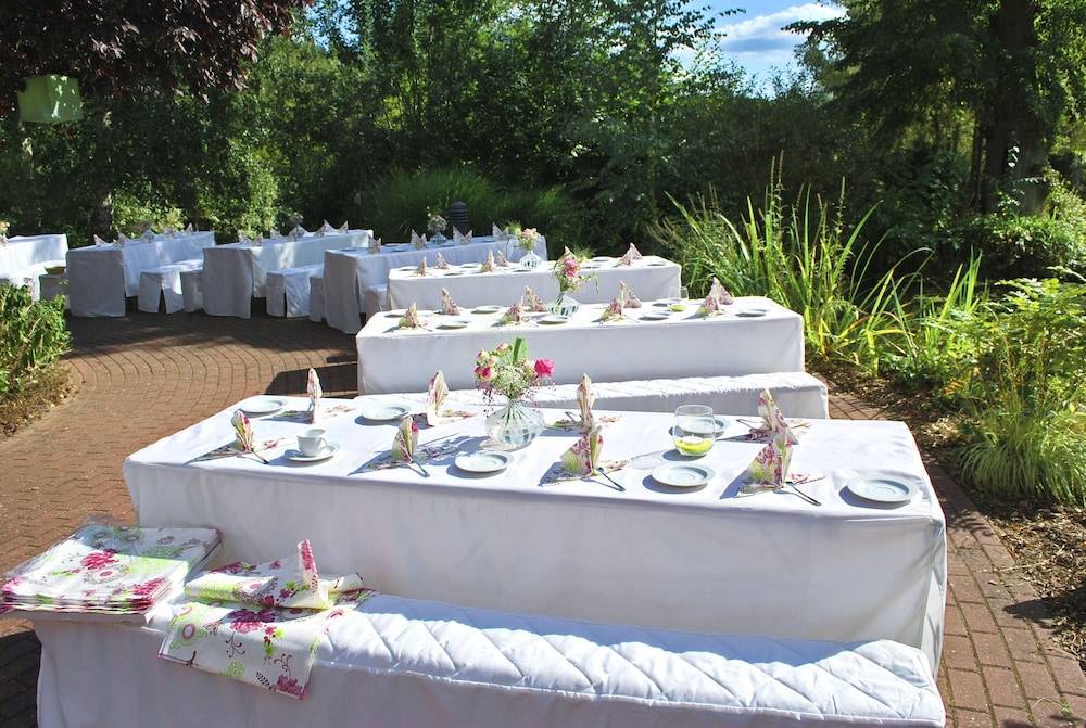 Outdoor banquet area