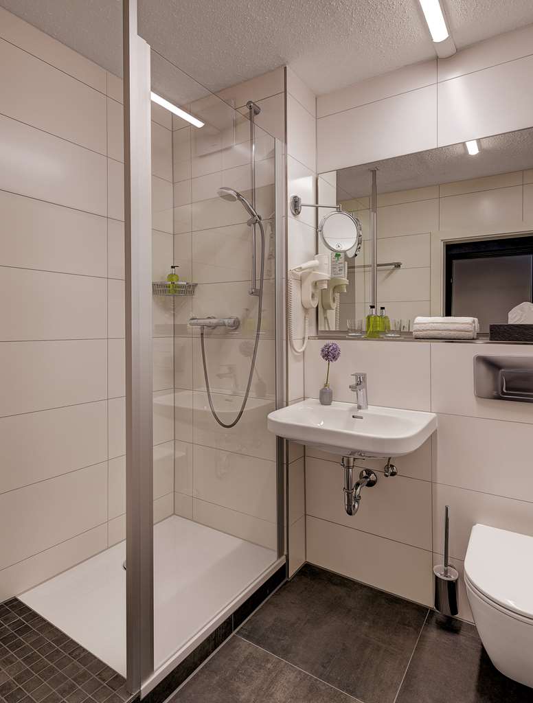 bathroom shower standard room  hotel central hof