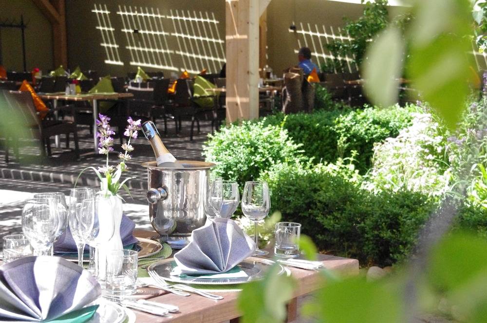 Outdoor banquet area