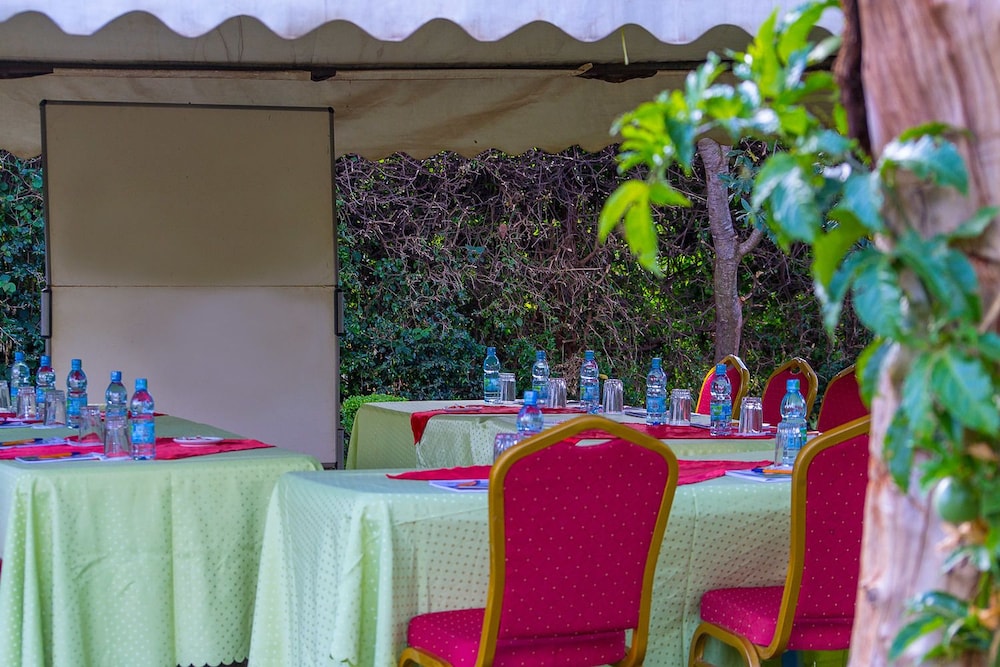 Outdoor banquet area