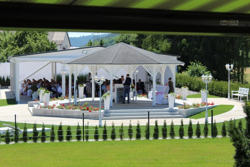Outdoor banquet area