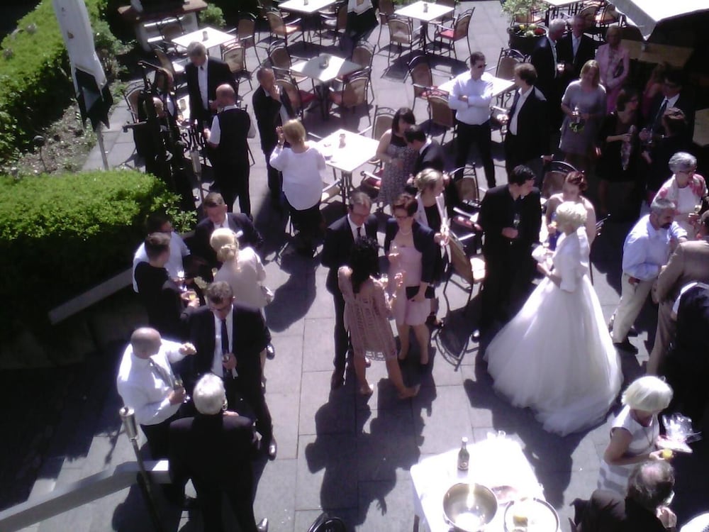 Outdoor banquet area
