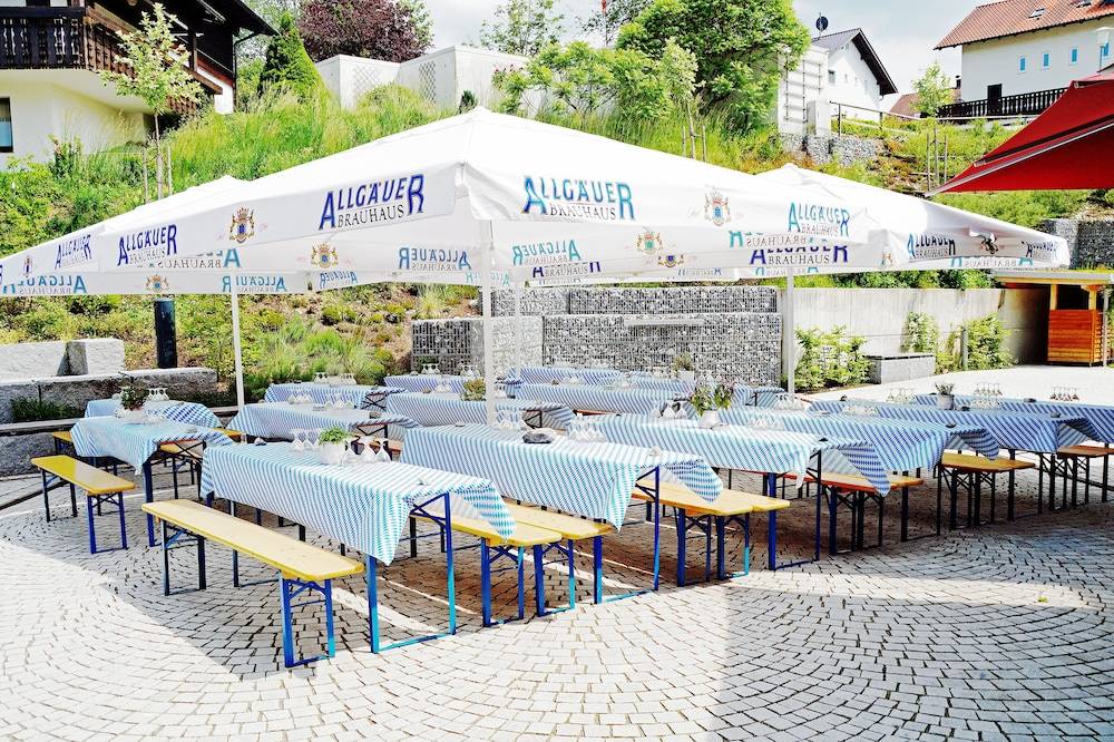 Outdoor banquet area