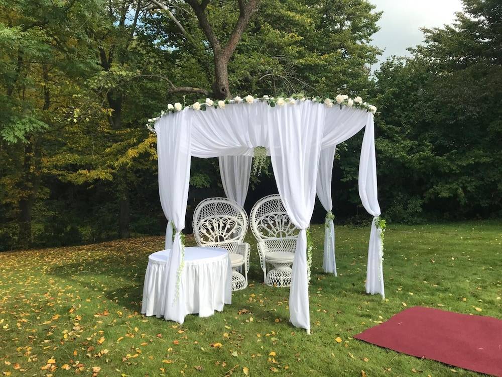 Outdoor banquet area