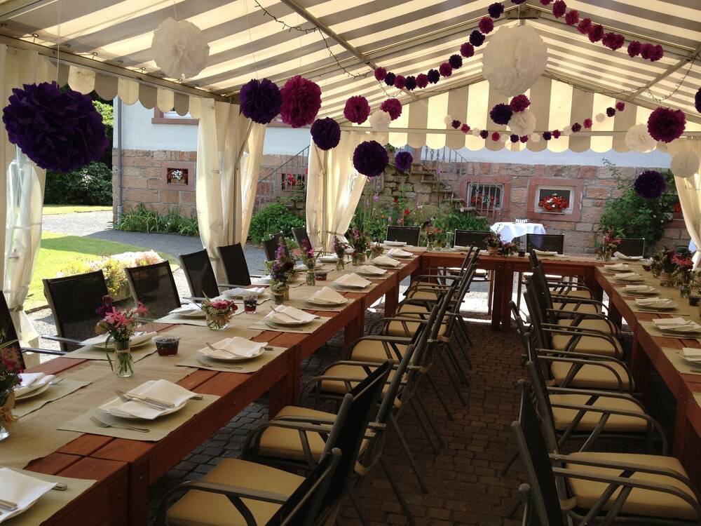 Outdoor banquet area