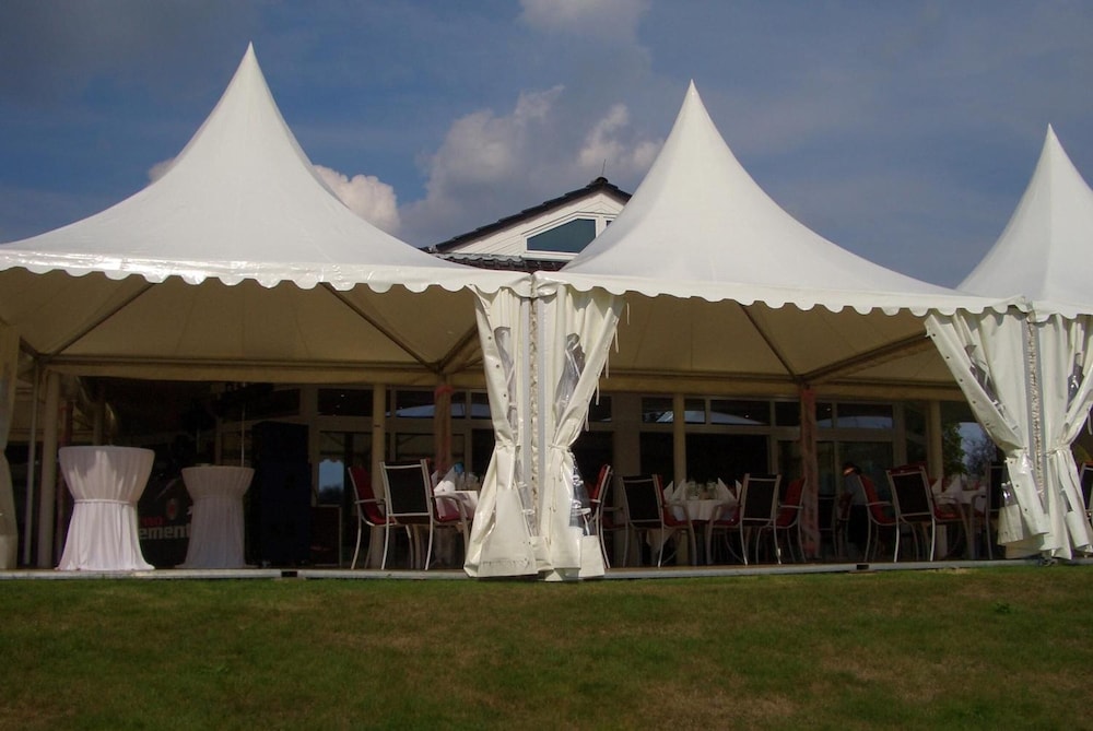 Outdoor banquet area