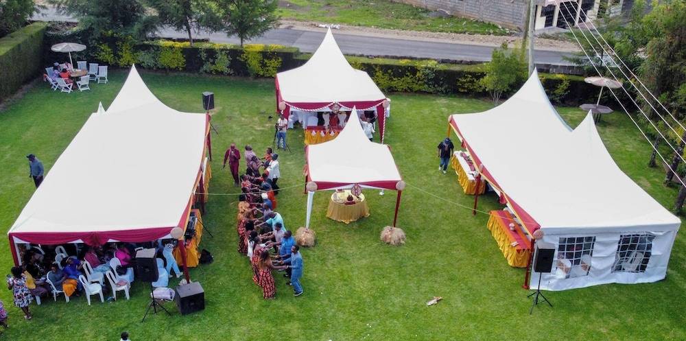 Outdoor banquet area