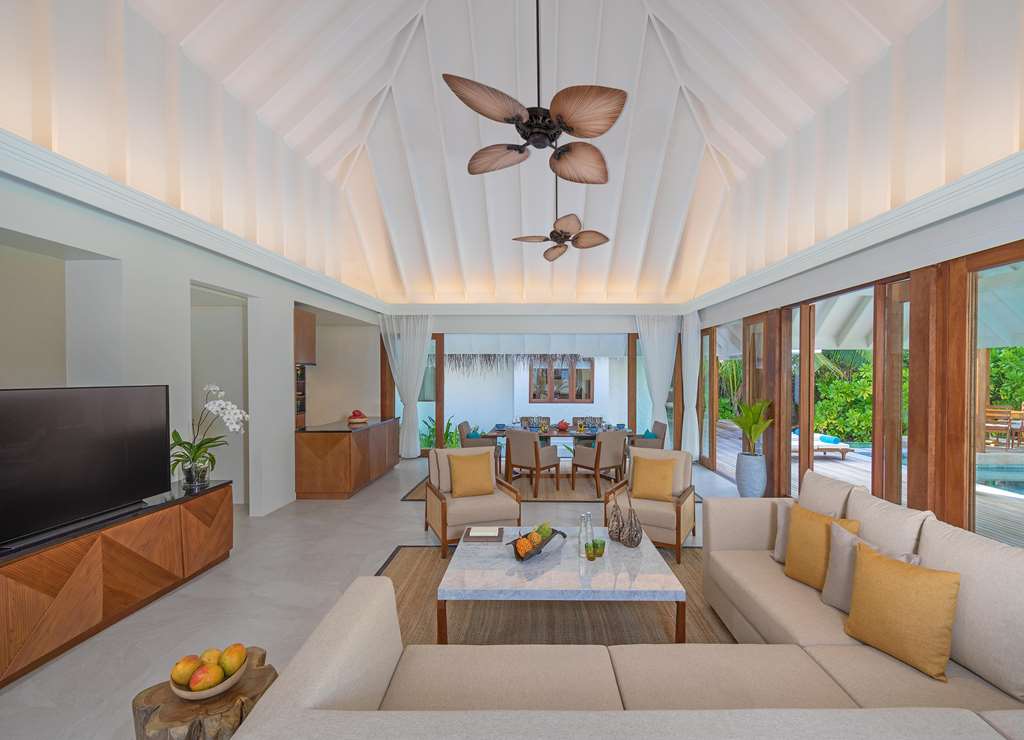Anantara Kihavah Guest Room Two Bedroom Beach Pool Residence Living Room Area