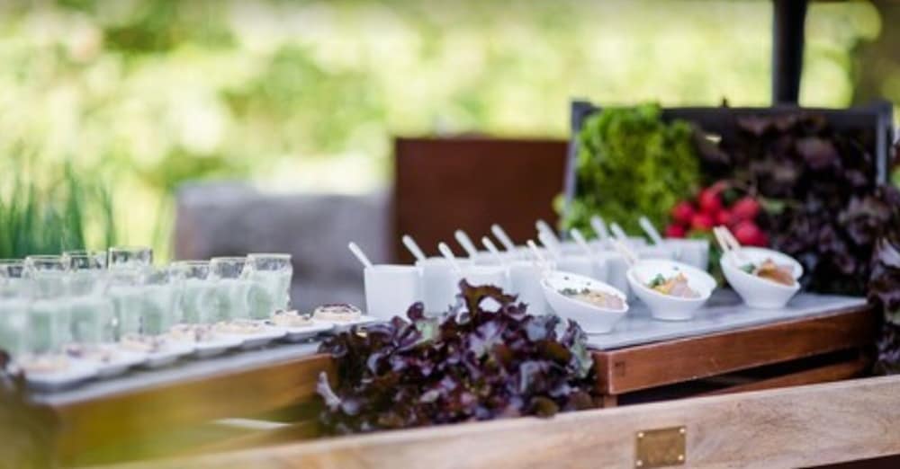 Outdoor banquet area