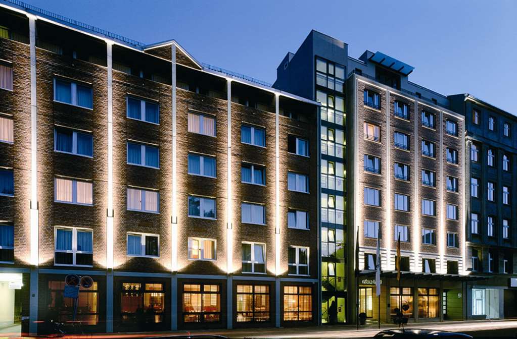 hotel frontage at night