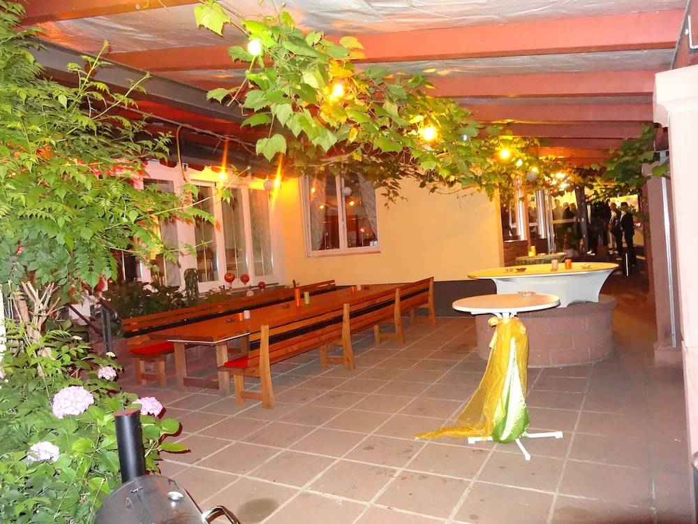 Outdoor banquet area