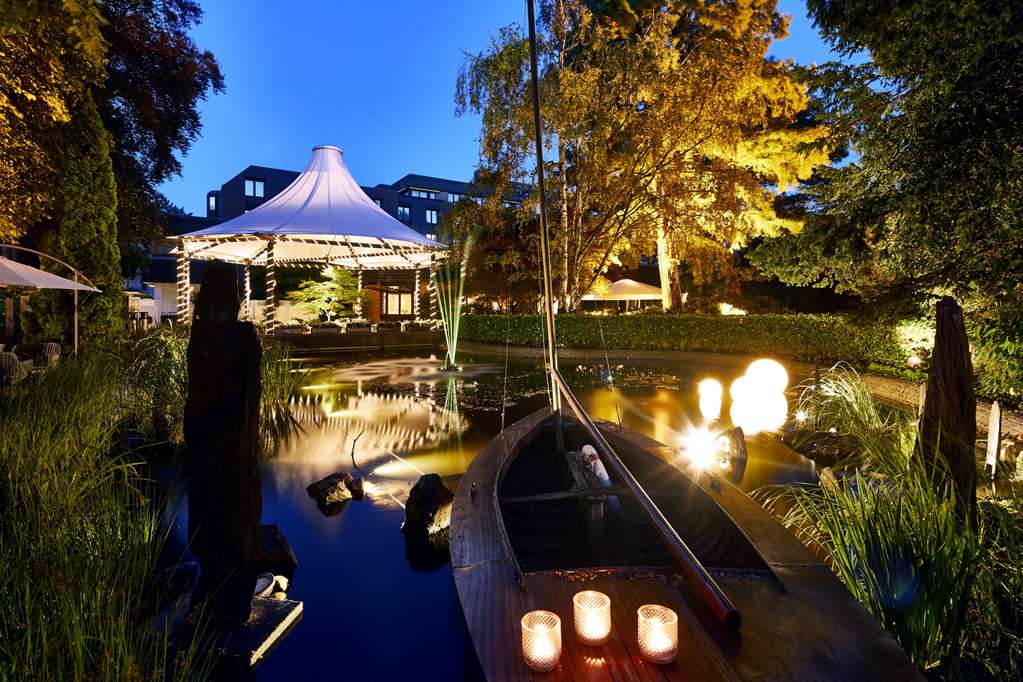 Private garden with pond