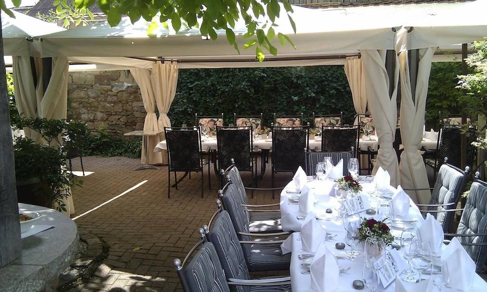 Outdoor banquet area
