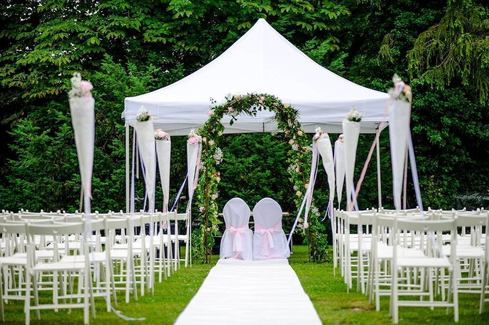 Outdoor wedding area