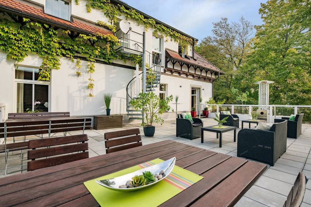 Outdoor banquet area