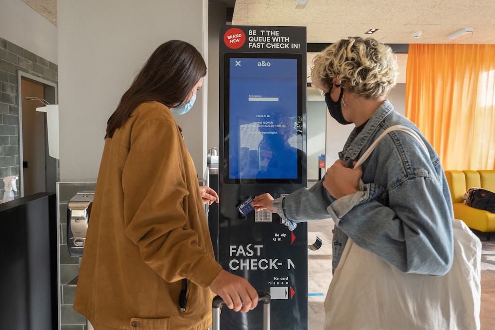 Check-in/check-out kiosk