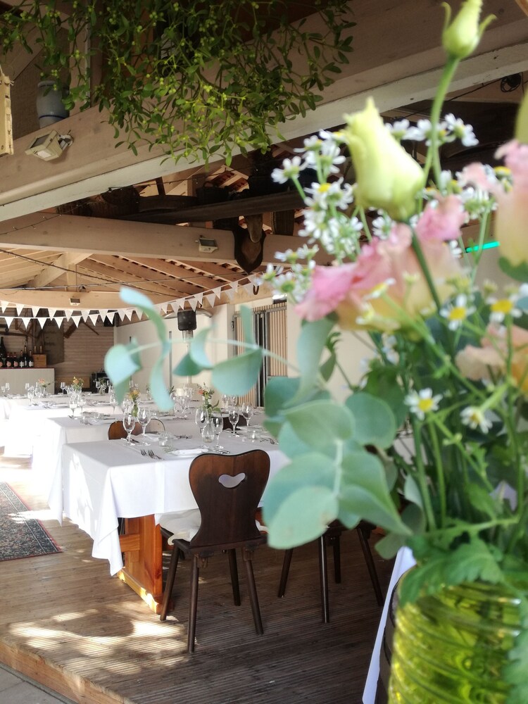 Outdoor banquet area