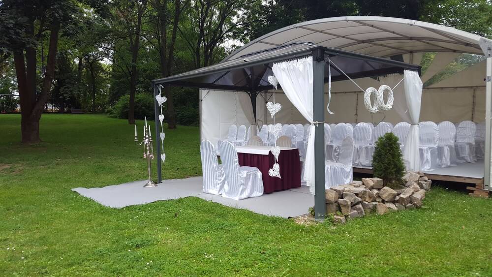 Outdoor wedding area