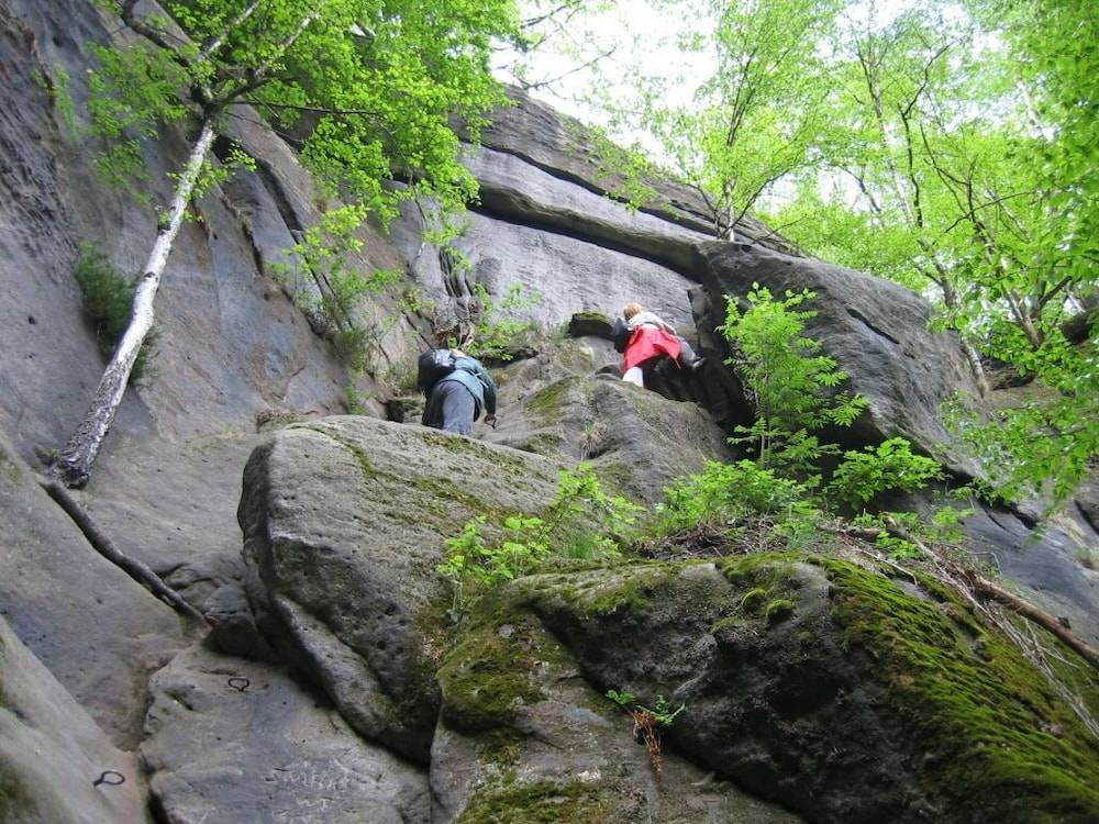 Outdoor rock climbing