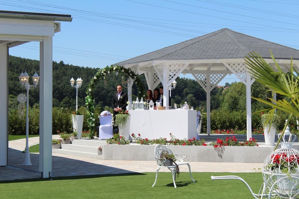 Outdoor banquet area