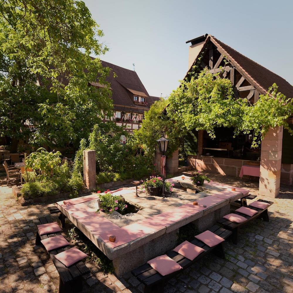 Outdoor banquet area