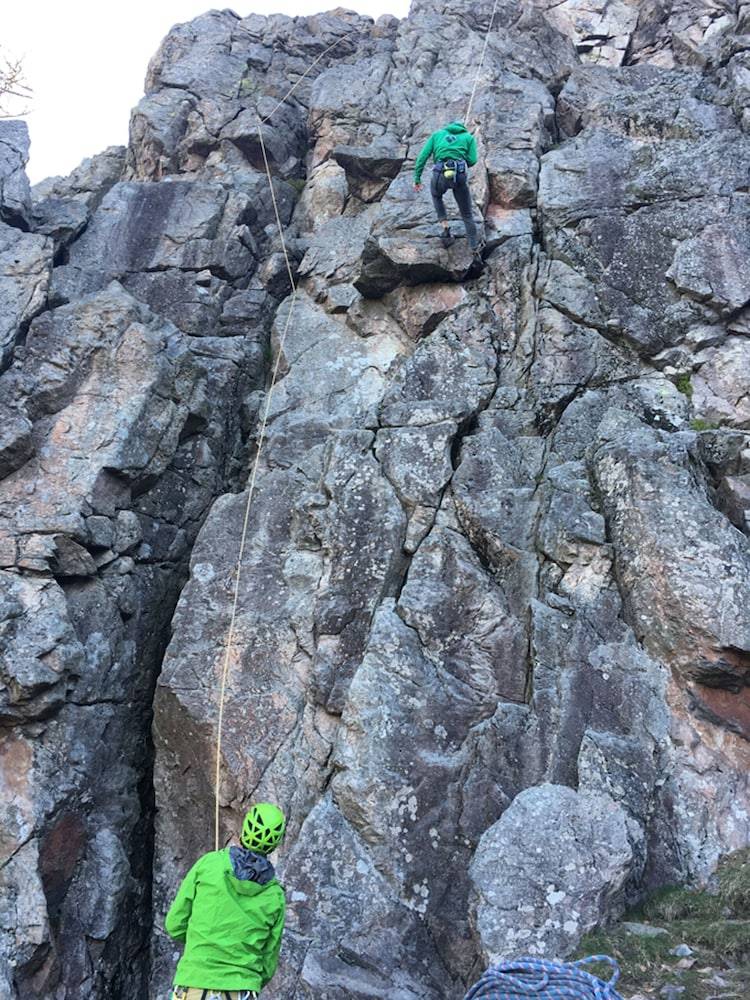 Outdoor rock climbing